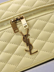 YSL Gaby Vanity Bag In Lamskin Leather Soft Lemon - 18x11x6.5cm - 3