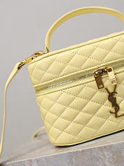 YSL Gaby Vanity Bag In Lamskin Leather Soft Lemon - 18x11x6.5cm - 2