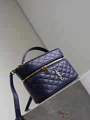 YSL Gaby Vanity Bag In Lamskin Leather Navy - 18x11x6.5cm - 6