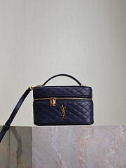 YSL Gaby Vanity Bag In Lamskin Leather Navy - 18x11x6.5cm - 5