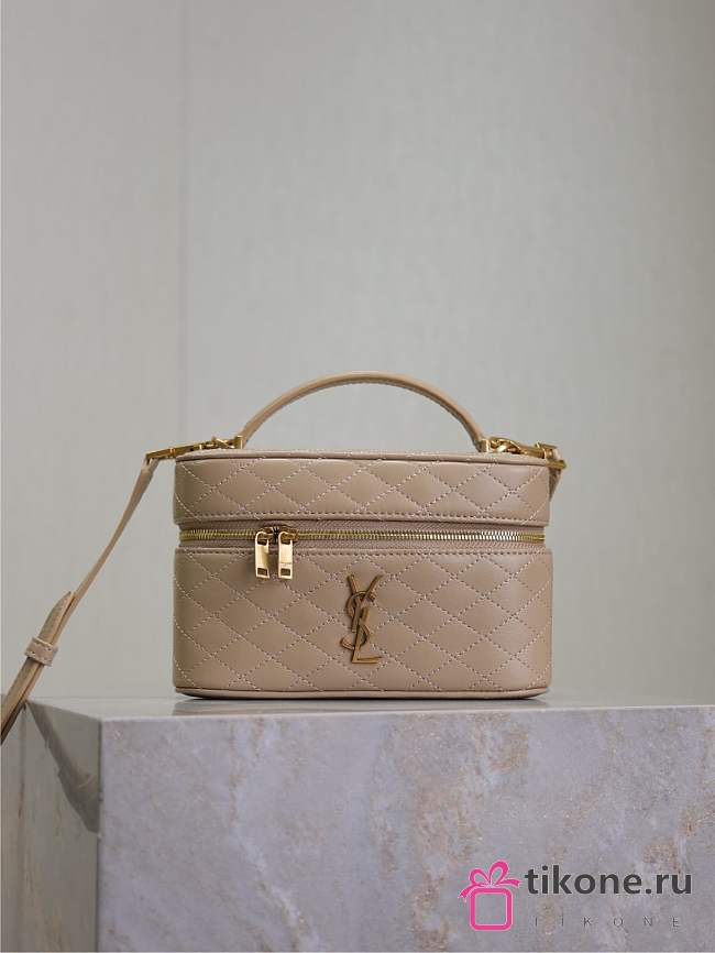 YSL Gaby Vanity Bag In Lamskin Leather DK Toffee - 18x11x6.5cm - 1
