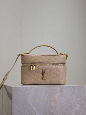 YSL Gaby Vanity Bag In Lamskin Leather DK Toffee - 18x11x6.5cm