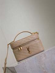 YSL Gaby Vanity Bag In Lamskin Leather DK Toffee - 18x11x6.5cm - 3