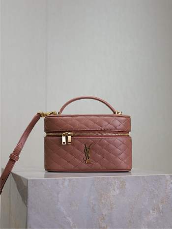 YSL Gaby Vanity Bag In Lamskin Leather Barely Pink - 18x11x6.5cm