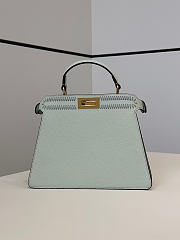 Fendi Peekaboo ISeeU Small Sago Green Leather Bag with FF Interlacing - 27x11x20cm - 3