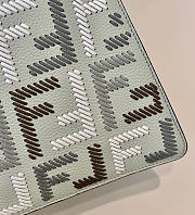 Fendi Peekaboo ISeeU Small Sago Green Leather Bag with FF Interlacing - 27x11x20cm - 2