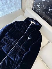 Prada Velvet Down Jacket Navy 292214 - 6