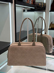 Chanel Large Bowling Bag Suede & Gold-Tone Metal Gray - 35.5x19x12.5cm - 2