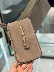 Chanel Large Bowling Bag Suede & Gold-Tone Metal Gray - 35.5x19x12.5cm - 4