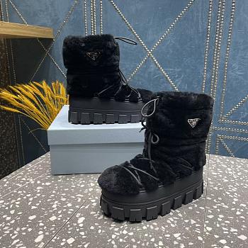 Prada Shearing Après Ski Booties Black 2U032N