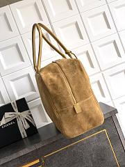 Chanel Maxi Bowling Bag Suede Calfskin, Calfskin & Gold-Tone Metal Dark Beige AS6212 -  42x32x21cm - 5