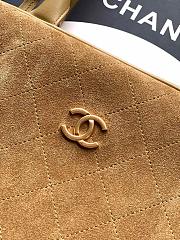 Chanel Maxi Bowling Bag Suede Calfskin, Calfskin & Gold-Tone Metal Dark Beige AS6212 -  42x32x21cm - 2