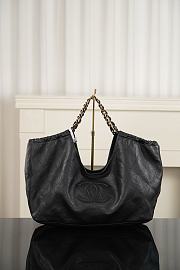Chanel Small Shopping Bag Denim, Calfskin & Gold-Tone Metal Black AS6191 - 43x20x17cm - 1