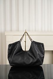 Chanel Small Shopping Bag Denim, Calfskin & Gold-Tone Metal Black AS6191 - 43x20x17cm - 6