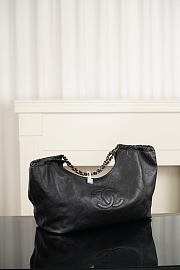 Chanel Small Shopping Bag Denim, Calfskin & Gold-Tone Metal Black AS6191 - 43x20x17cm - 5
