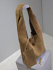 YSL Tanger Hobo Shoulder Bag Suede Biscuit Brown - 27x27x8cm - 5