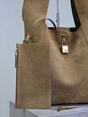 YSL Tanger Hobo Shoulder Bag Suede Biscuit Brown - 27x27x8cm - 4