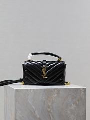 YSL College Mini In Shiny Leather Black - 20x13x3cm - 1