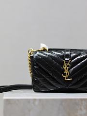 YSL College Mini In Shiny Leather Black - 20x13x3cm - 2