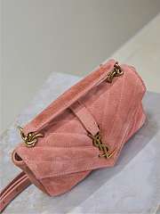YSL College Mini Suede Crossbody Bag in Pink - 20x14x4.5cm - 3