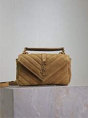 YSL College Mini Suede Crossbody Bag in Gold - 20x14x4.5cm - 1