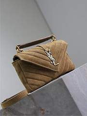 YSL College Mini Suede Crossbody Bag in Gold - 20x14x4.5cm - 5