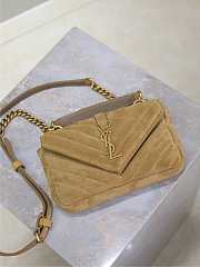 YSL College Mini Suede Crossbody Bag in Gold - 20x14x4.5cm - 4