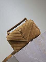 YSL College Mini Suede Crossbody Bag in Gold - 20x14x4.5cm - 2