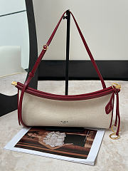 Alaia Le Click East West Medium Bag In Canvas Natural/Red - 30x14x9cm - 1