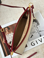 Alaia Le Click East West Medium Bag In Canvas Natural/Red - 30x14x9cm - 6
