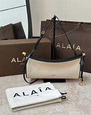 Alaia Le Click East West Medium Bag In Canvas Natural/Black - 30x14x9cm - 1