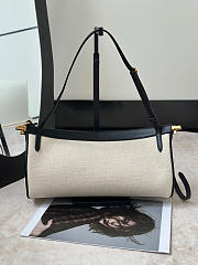 Alaia Le Click East West Medium Bag In Canvas Natural/Black - 30x14x9cm - 6