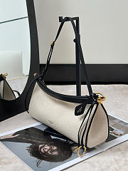 Alaia Le Click East West Medium Bag In Canvas Natural/Black - 30x14x9cm - 5