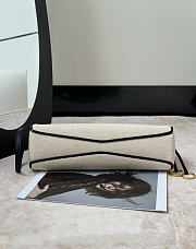Alaia Le Click East West Medium Bag In Canvas Natural/Black - 30x14x9cm - 4