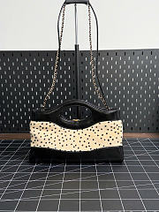 Chanel 31 Shopping Bag Lambskin Light Beige & Black - 32x25x5.5cm - 4