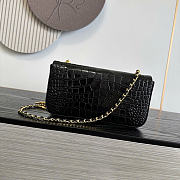 Chanel Flap Bag Crocodile Embossed Calfskin & Gold-Tone Metal Black - 22x12x4cm - 3