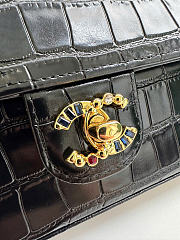 Chanel Flap Bag Crocodile Embossed Calfskin & Gold-Tone Metal Black - 22x12x4cm - 2