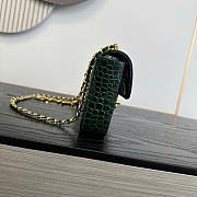 Chanel Flap Bag Crocodile Embossed Calfskin & Gold-Tone Metal Green - 22x12x4cm - 5