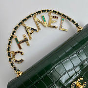Chanel Flap Bag Crocodile Embossed Calfskin & Gold-Tone Metal Green - 22x12x4cm - 4