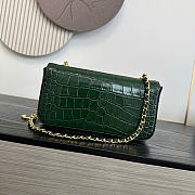 Chanel Flap Bag Crocodile Embossed Calfskin & Gold-Tone Metal Green - 22x12x4cm - 3
