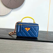 Chanel Long Vanity With Chain Lambskin, Enamel & Gold-Tone Metal Blue, Yellow & Red AP2199 - 16x9.5x8cm - 3