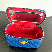 Chanel Long Vanity With Chain Lambskin, Enamel & Gold-Tone Metal Blue, Yellow & Red AP2199 - 16x9.5x8cm - 2