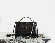 Chanel Vanity With Chain Crocodile Embossed Calfskin & Gold-Tone Metal Black - 19.5x17x5cm - 1