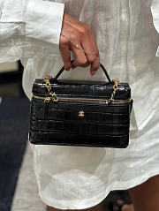 Chanel Vanity With Chain Crocodile Embossed Calfskin & Gold-Tone Metal Black - 19.5x17x5cm - 5