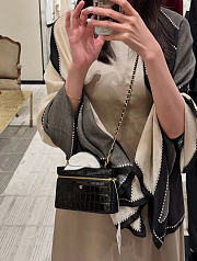 Chanel Vanity With Chain Crocodile Embossed Calfskin & Gold-Tone Metal Black - 19.5x17x5cm - 3