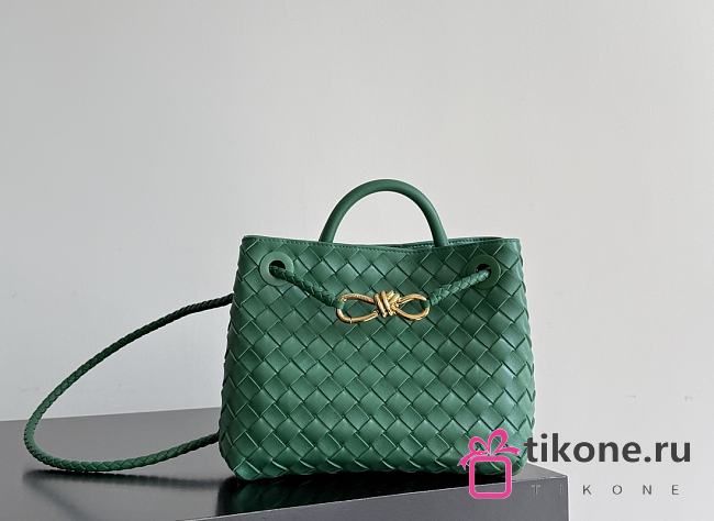 Bottega Veneta Small Andiamo Intrecciato Green - 25x20x10cm - 1