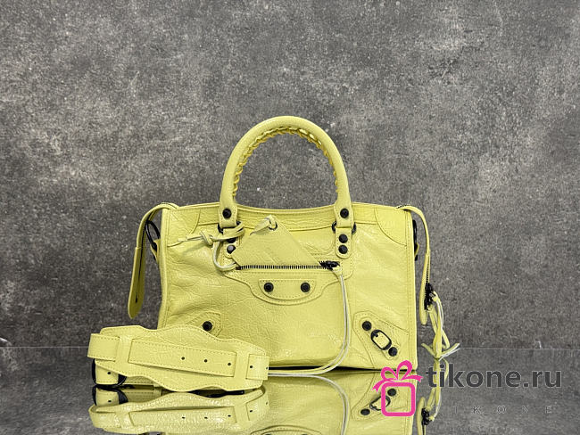 Balenciaga Le City Bag Small in Yellow Arena Lambskin - 30x19x9.6cm - 1
