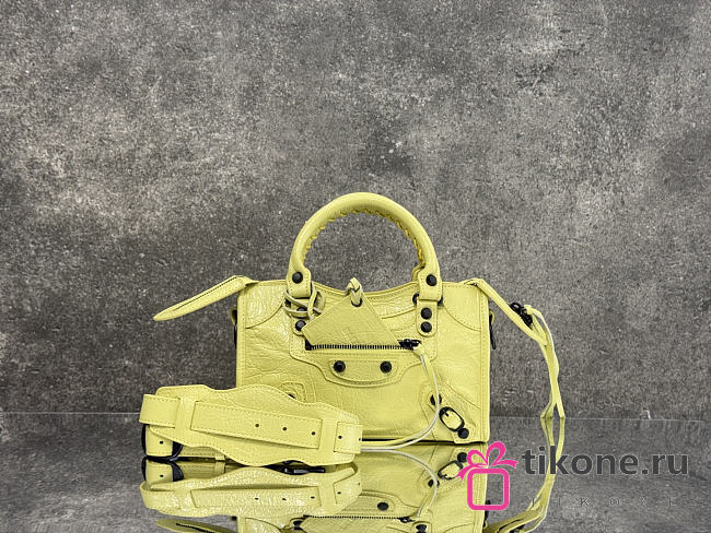 Balenciaga Le City Bag Mini in Yellow Arena Lambskin 27961 - 23.8x16x6.3cm - 1