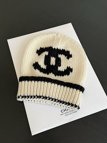 Chanel Cloche Beanie in White Cashmere