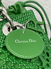 Medium Lady Dior Bag Green Woven Calfskin - 24x21x12cm - 6